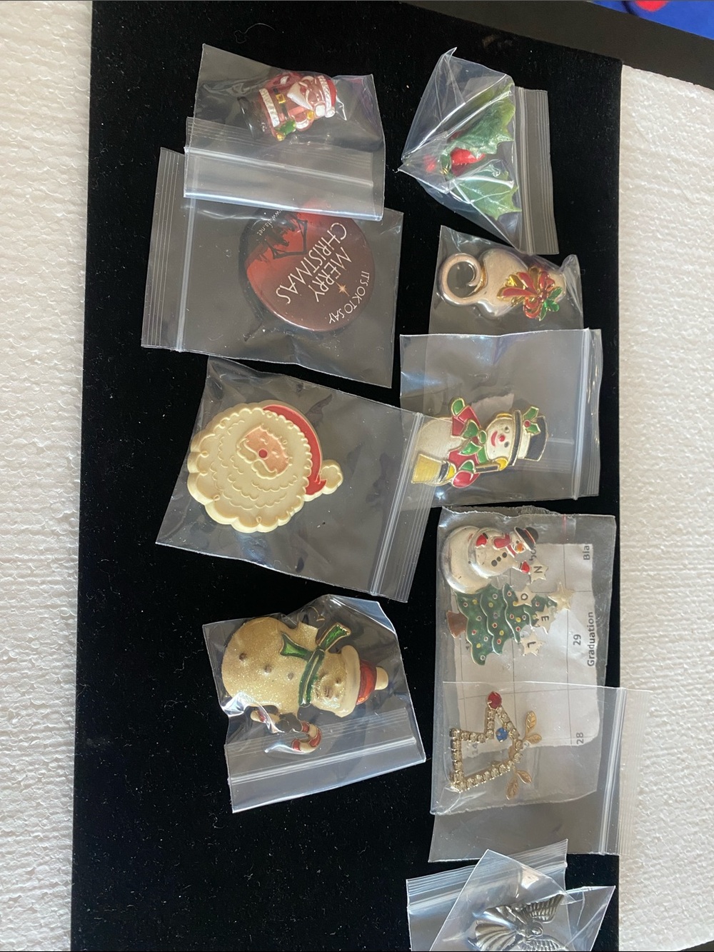 Vtg. Assorted Christmas Holiday Pins - Santa, Snowman, Tree & More
